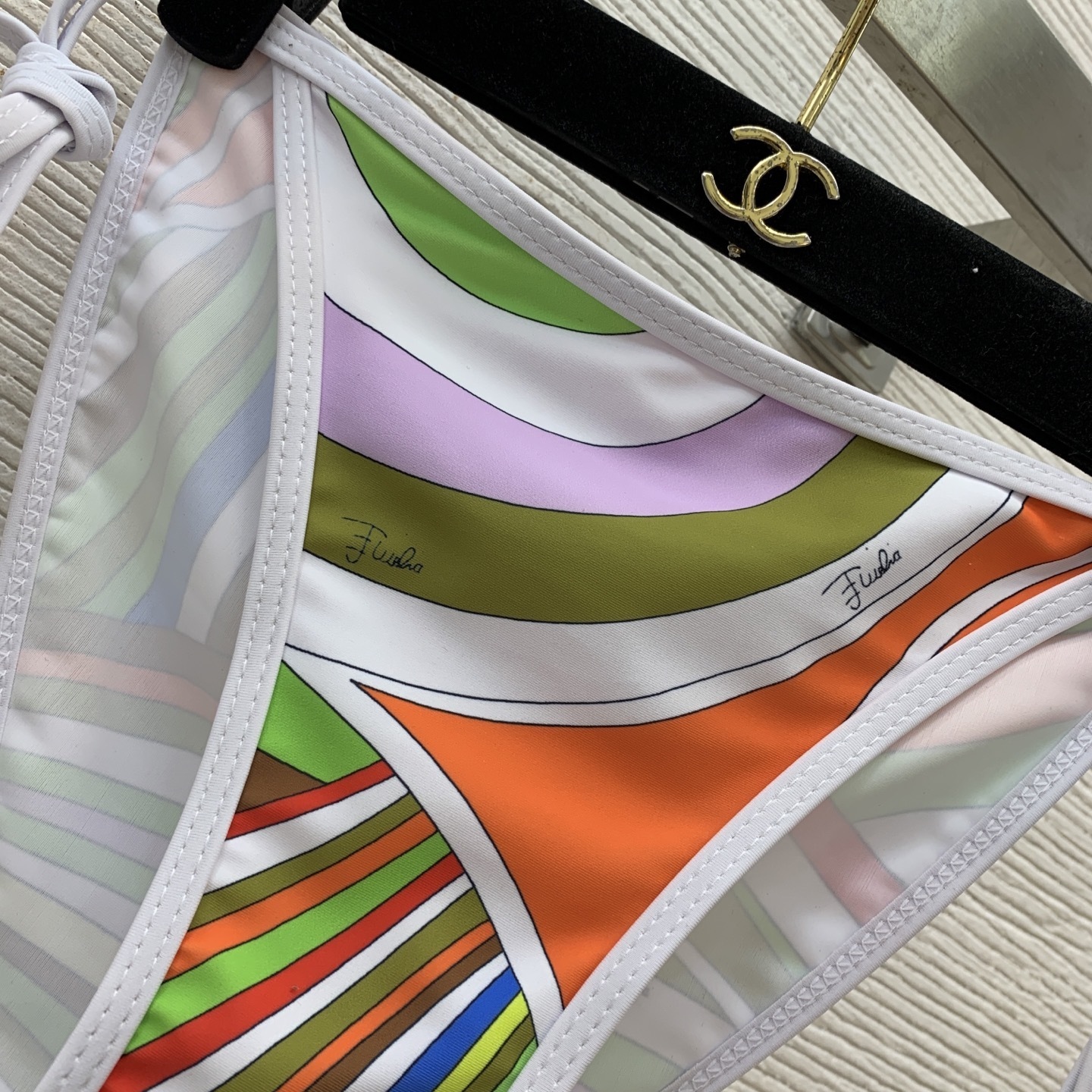 Vibrant Abstract Print Triangle Bikini Set – Summer Beachwear