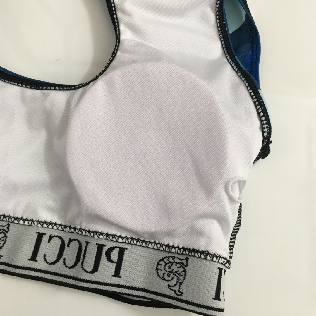 Pucci Print Blue Swirl 2-Piece Activewear Set: Top & Shorts