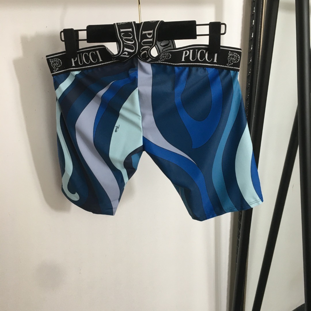 Pucci Print Blue Swirl 2-Piece Activewear Set: Top & Shorts