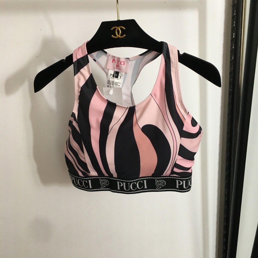 Pucci Print Pink Swirl Activewear Set – Bra & Leggings Yoga Outfit