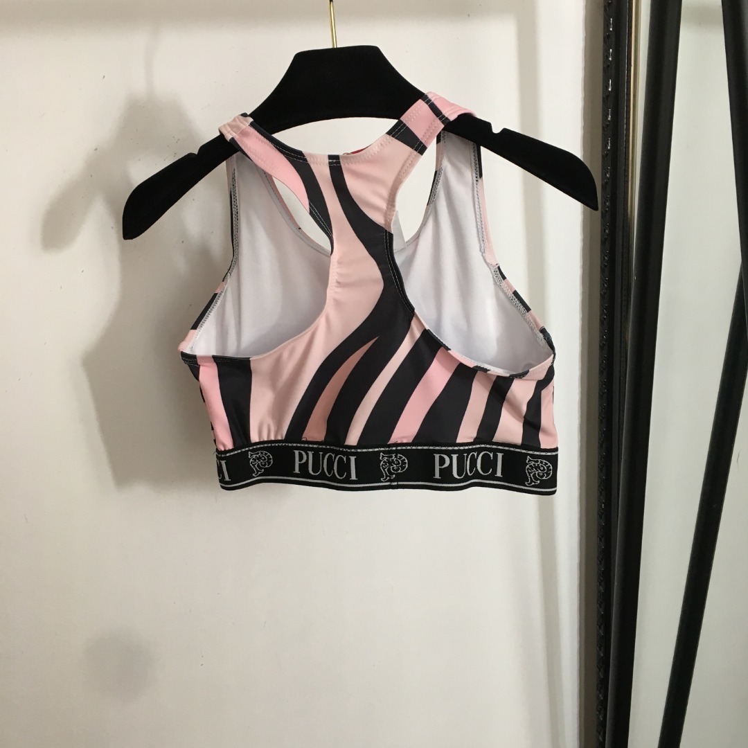 Pucci Print Pink Swirl Activewear Set – Bra & Leggings Yoga Outfit