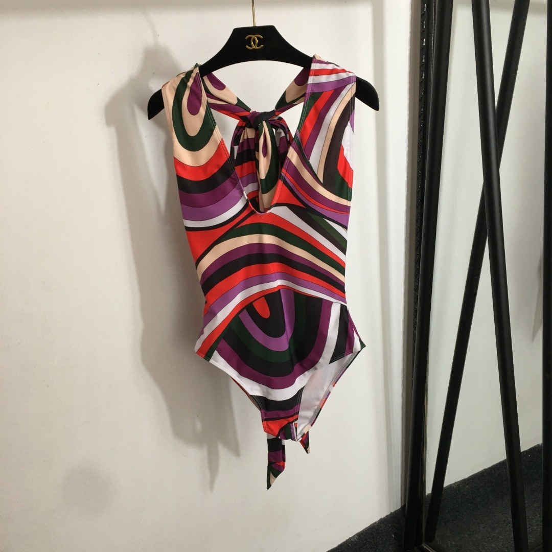 Vintage Emilio Pucci Print One-Piece Swimsuit & Skirt Set