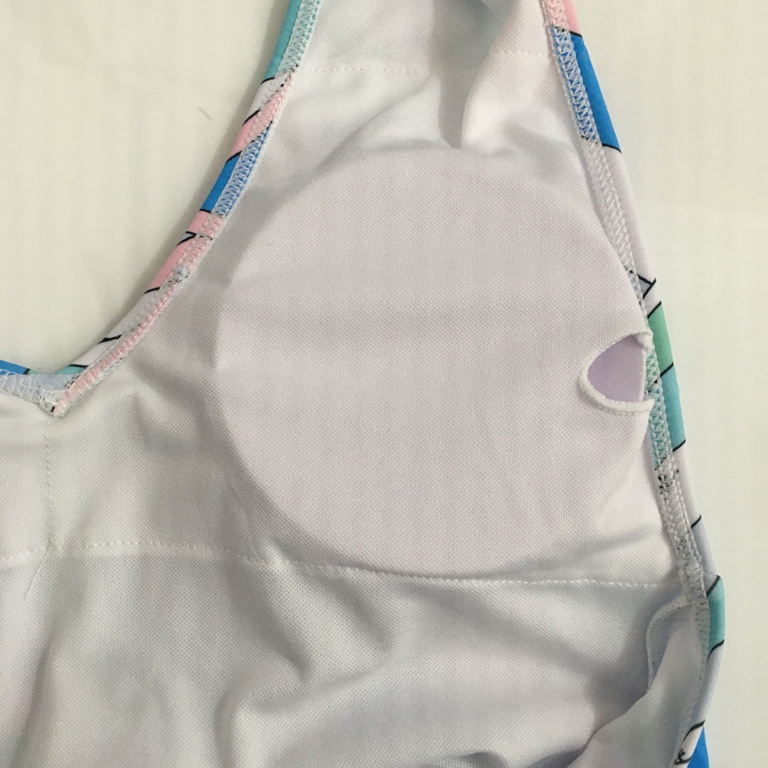 Pastel Geometric Print One-Piece Swimsuit & Matching Sarong Set