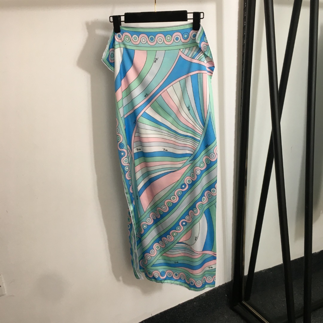 Luxury Retro Swirl Print Bandeau Swim Set and Maxi Cover Up