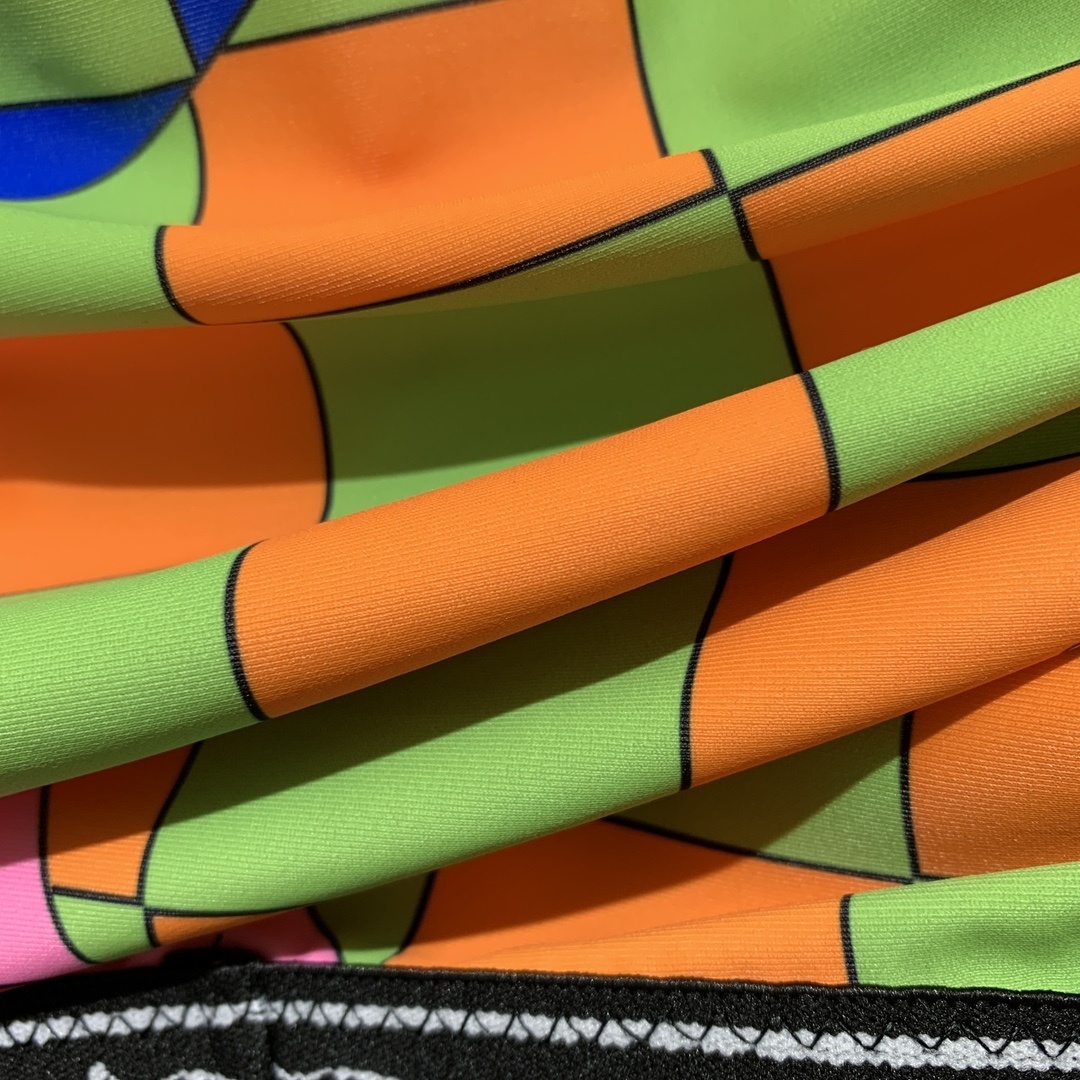 Pucci Geometric Checkered Long Sleeve Crop Top & Leggings Set