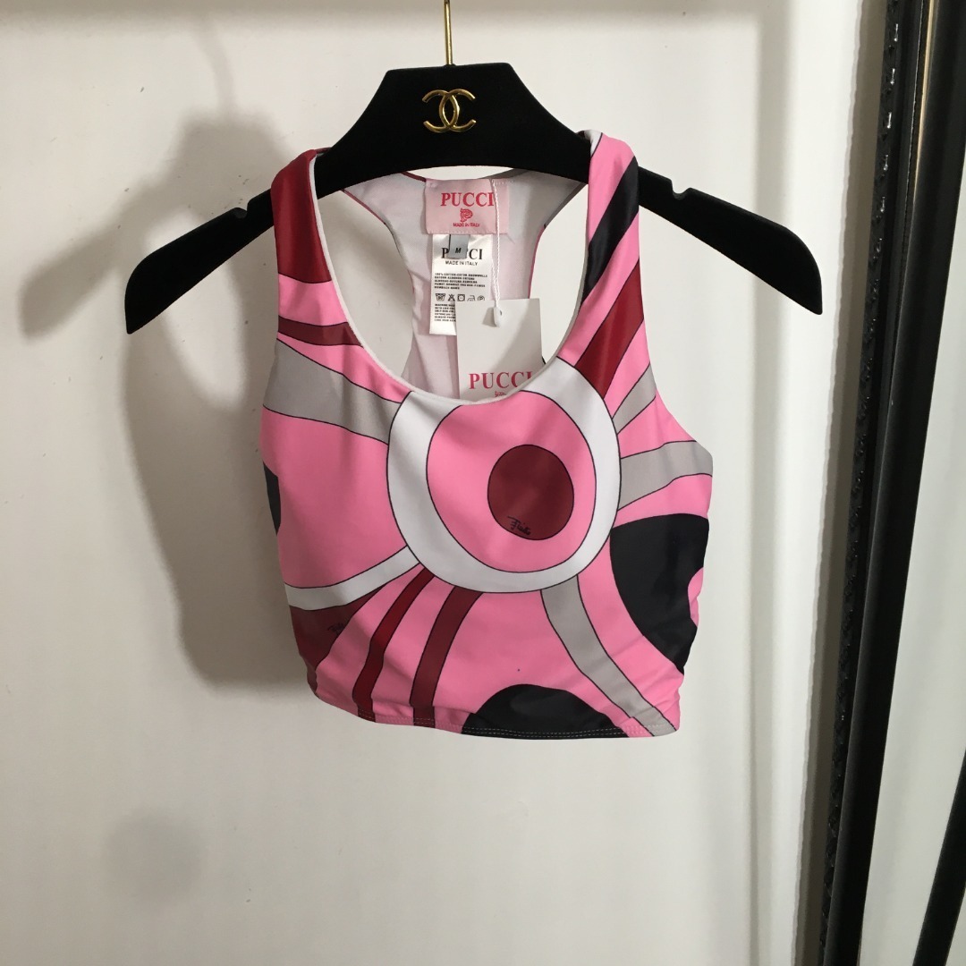 Pucci Pink Abstract Swirl Activewear Set – Bra & Leggings