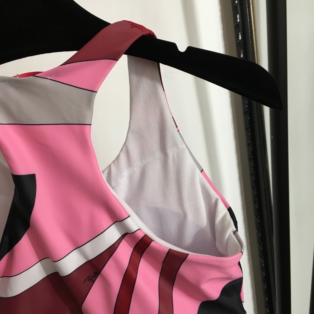 Pucci Pink Abstract Swirl Activewear Set – Bra & Leggings