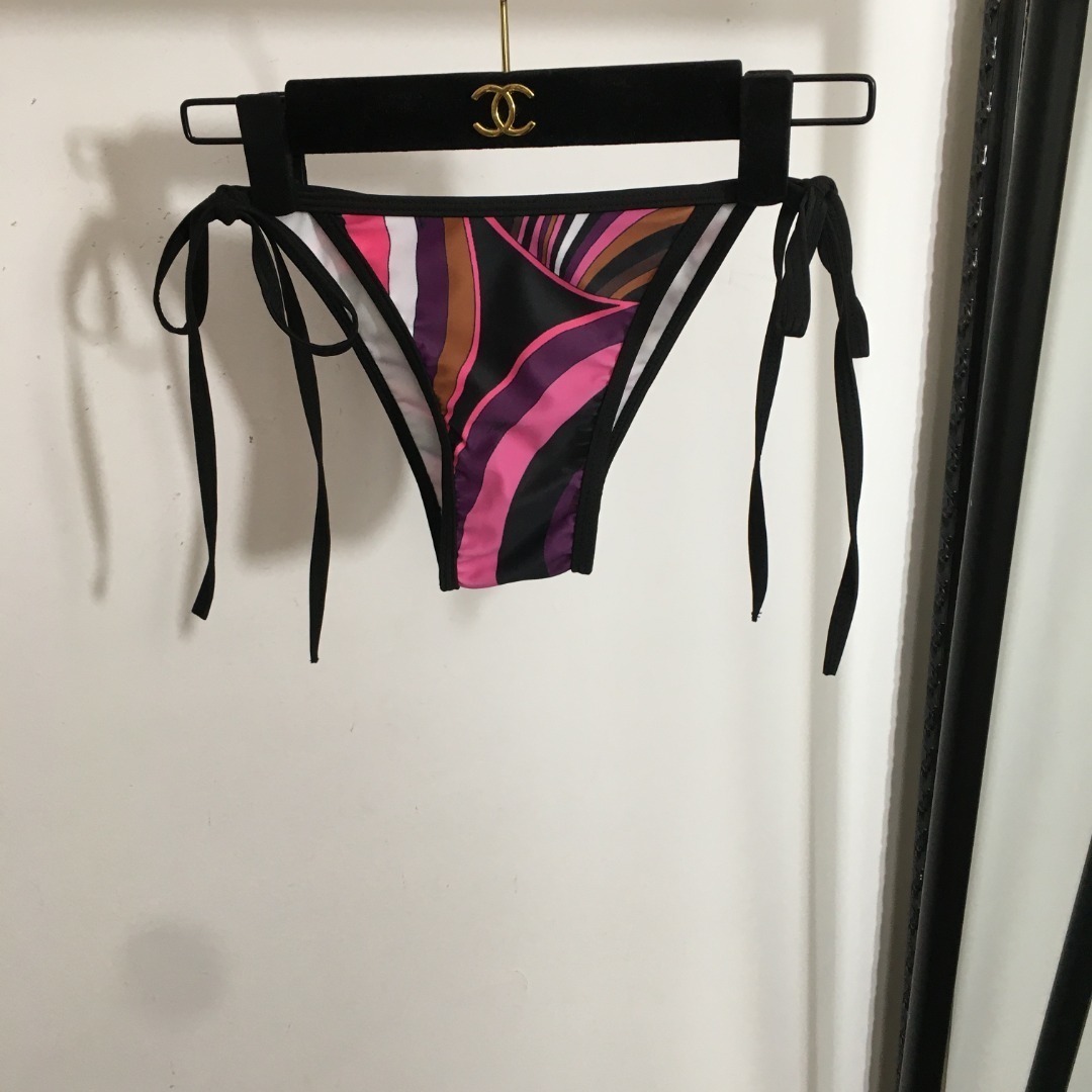 Emilio Pucci Geometric Print Triangle Bikini Set Pink & Purple