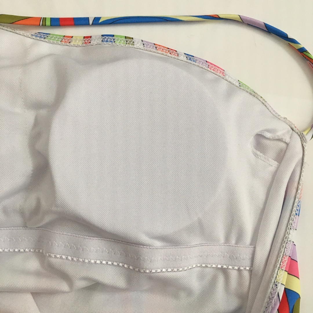 Vibrant Retro Swirl Print One-Shoulder One-Piece Swimsuit