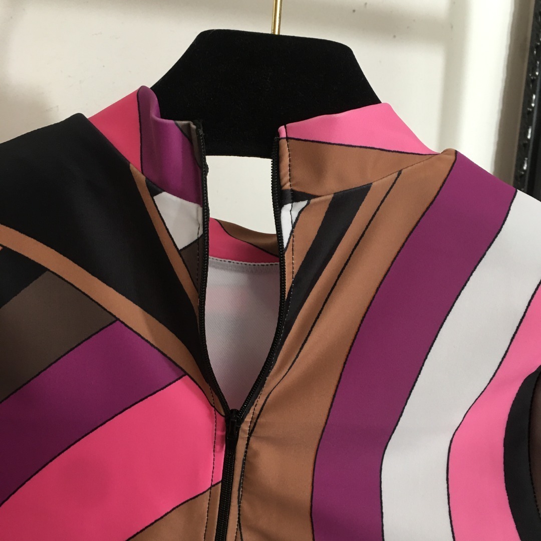 Emilio Pucci Abstract Swirl Print Long Sleeve Jumpsuit