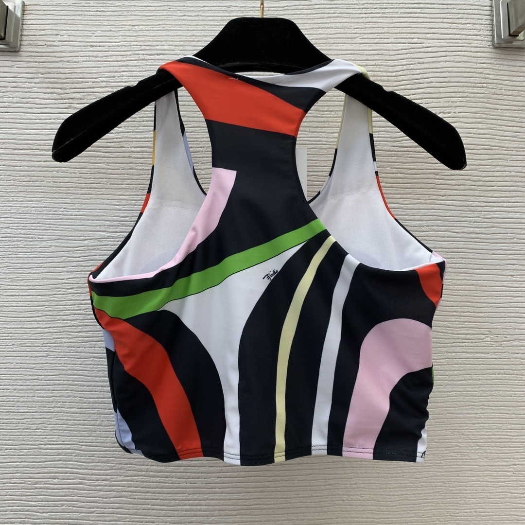 Pucci Abstract Swirl Print Activewear Set – Bra & Leggings