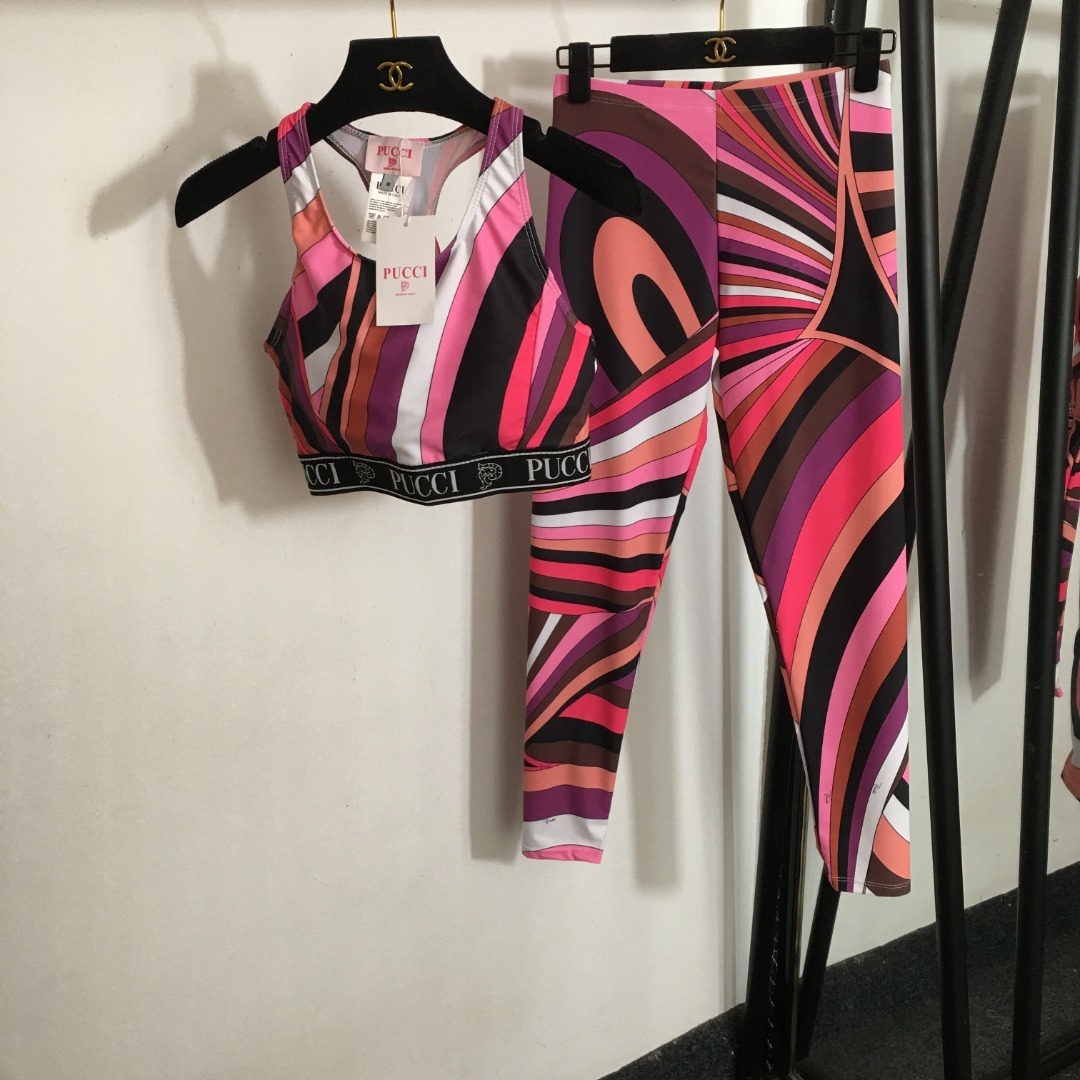Emilio Pucci Pink Swirl Active Set – Designer Sportswear