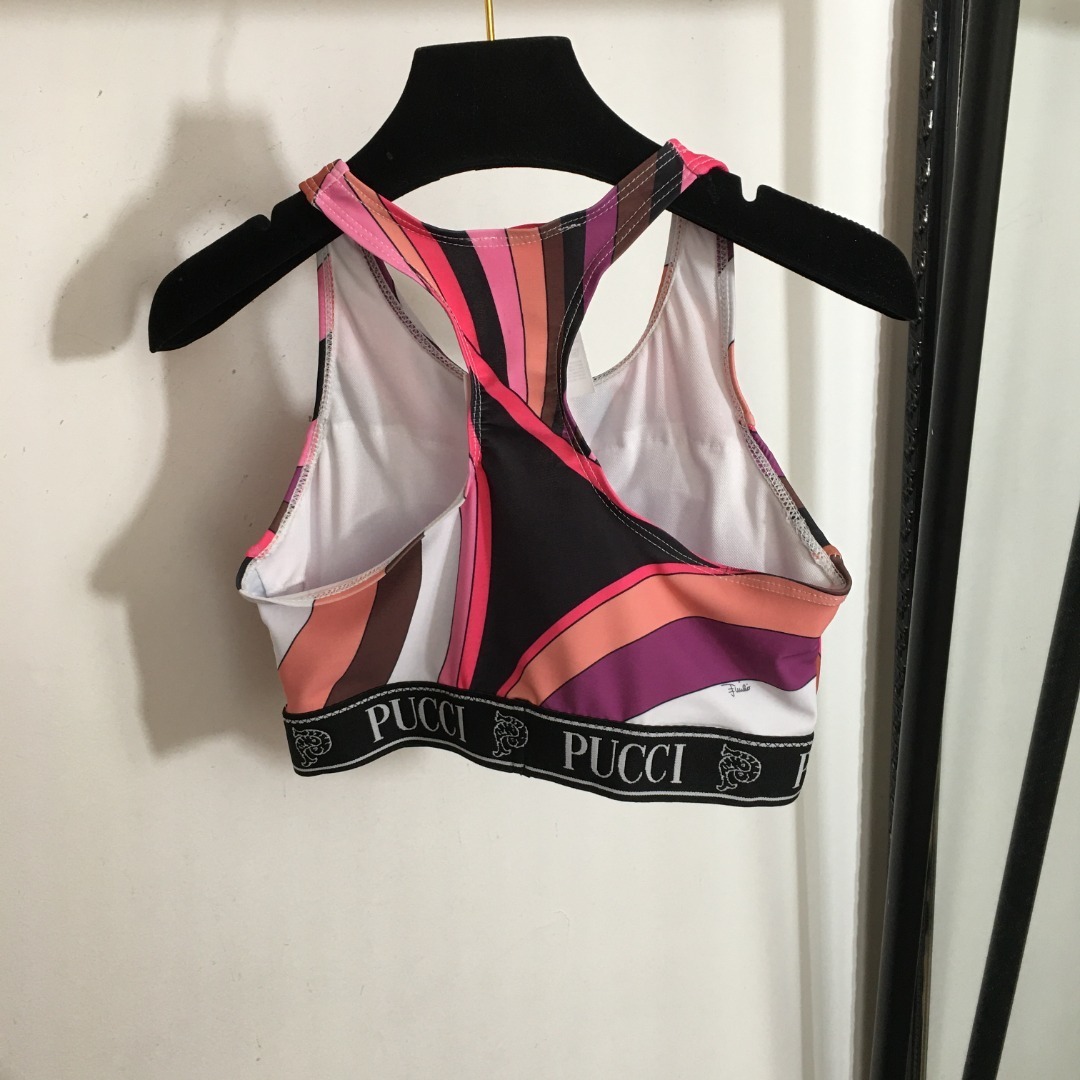 Pucci Abstract Print Activewear Set – Pink Sports Bra & Leggings