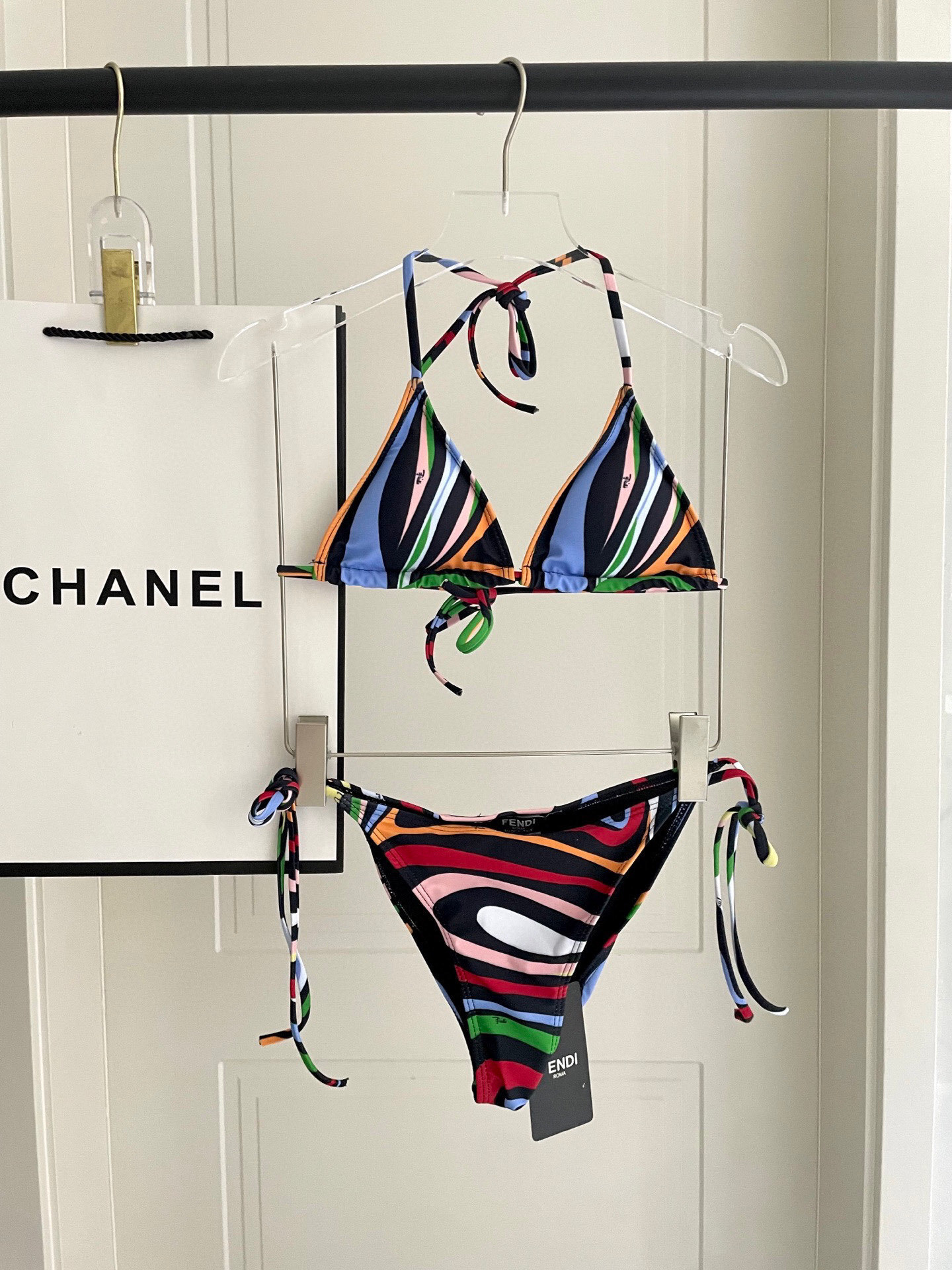 Fendi Multicolor Abstract Bikini – Designer Swimwear