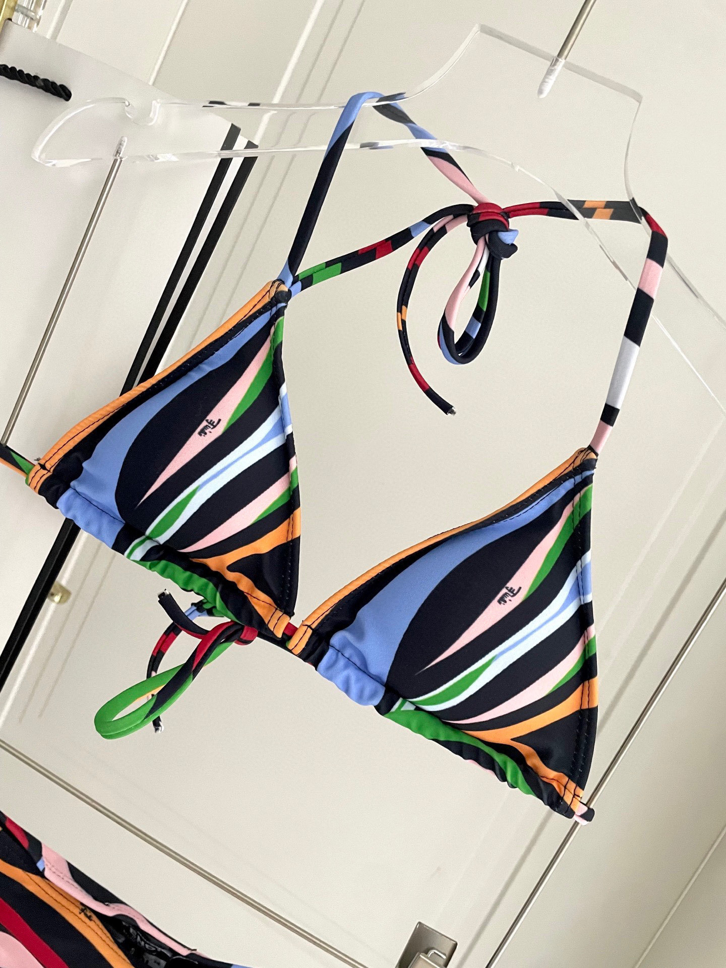 Fendi Multicolor Wavy Print Triangle Bikini Set – Designer Swimwear