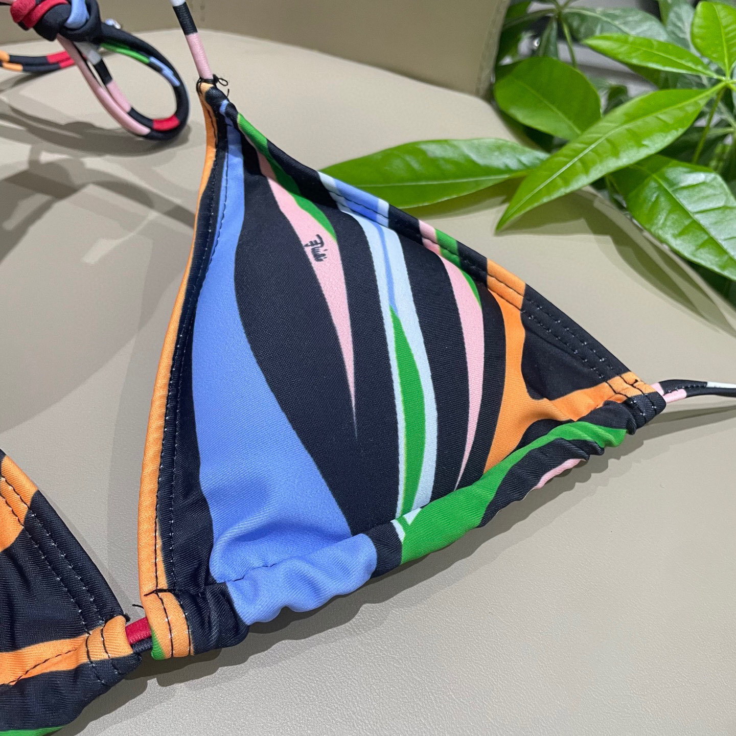 Fendi Multicolor Wavy Print Triangle Bikini Set – Designer Swimwear