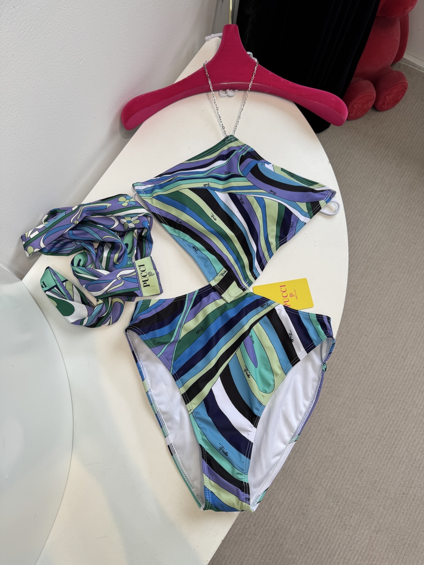 Emilio Pucci Striped Swimsuit – Emilio Pucci Multicolor Striped