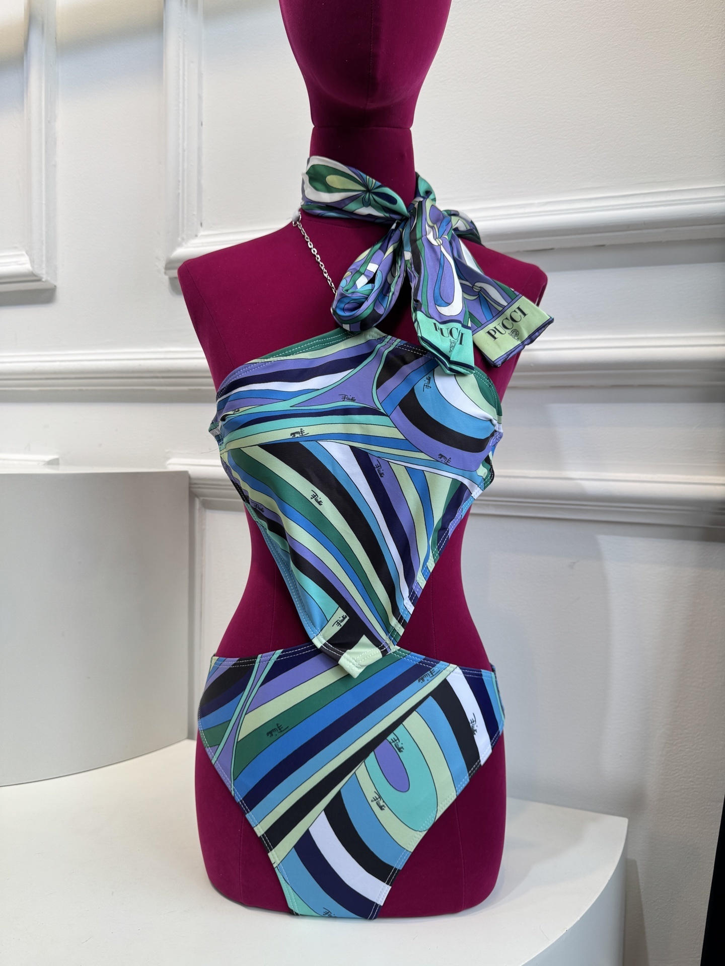 Pucci Abstract Print Halter Bikini Set | Luxury Swimwear