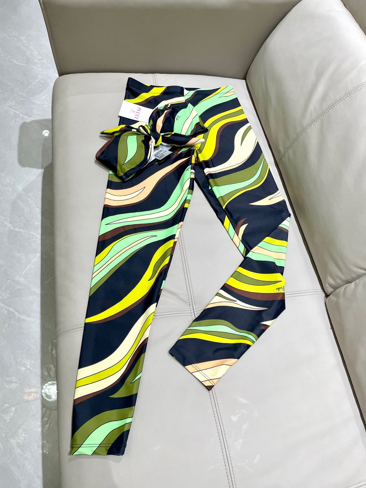 Emilio Pucci Abstract Swirl Print 2-Piece Legging & Top Set