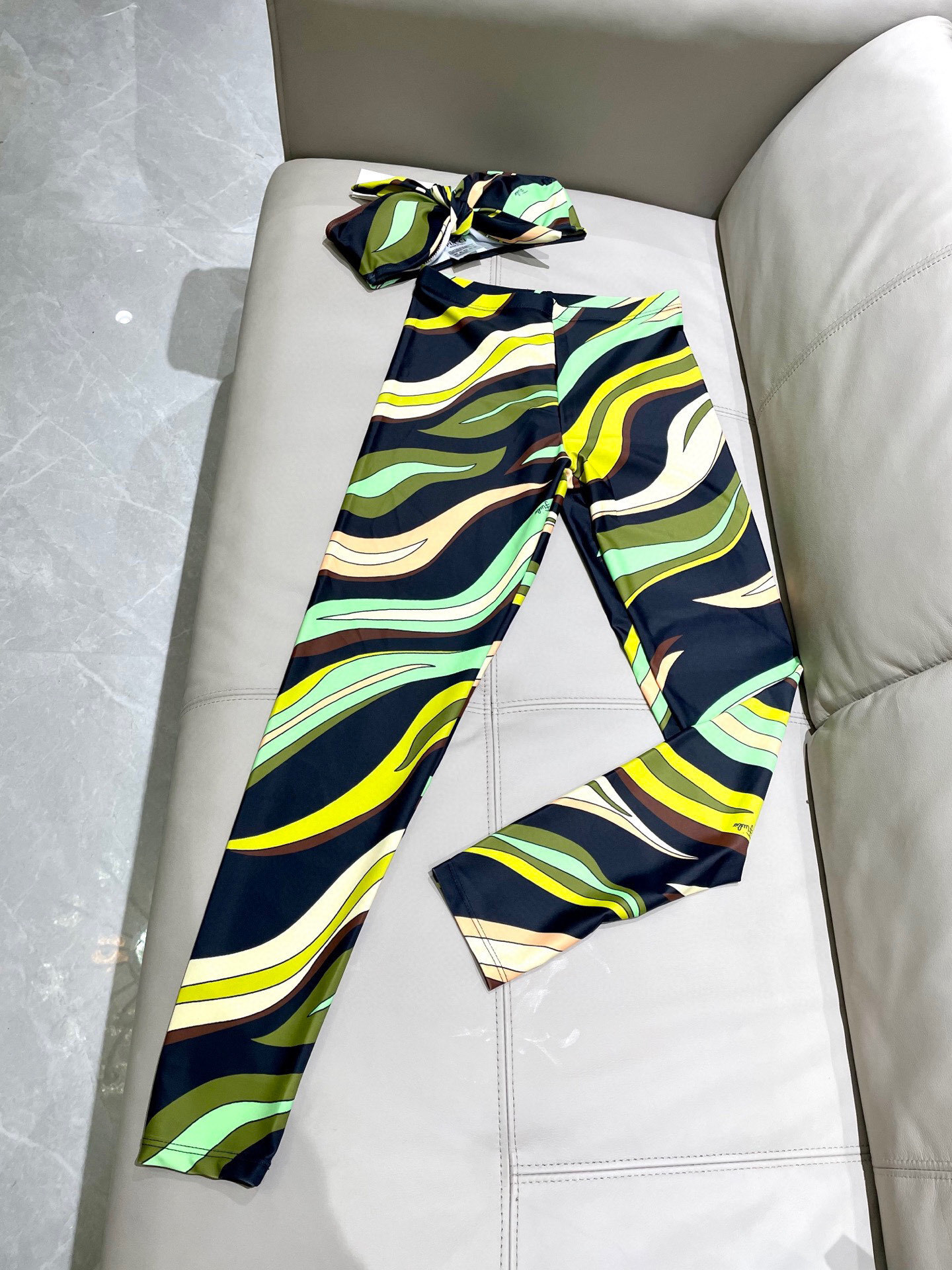 Emilio Pucci Abstract Swirl Print 2-Piece Legging & Top Set