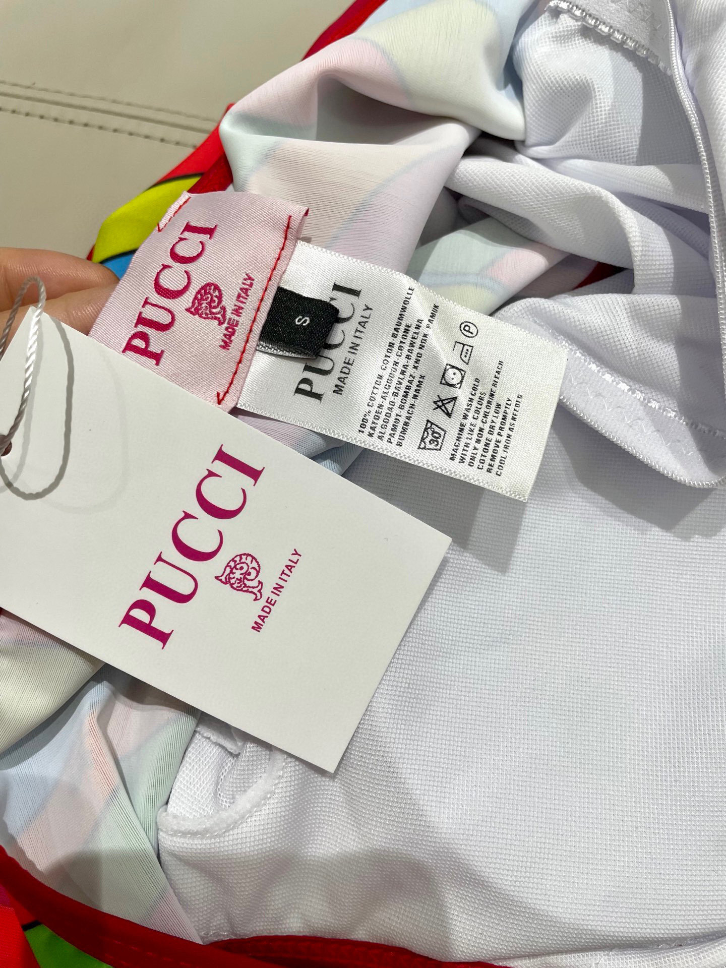 Emilio Pucci Vibrant Abstract Print Tie-Neck One-Piece Swimsuit