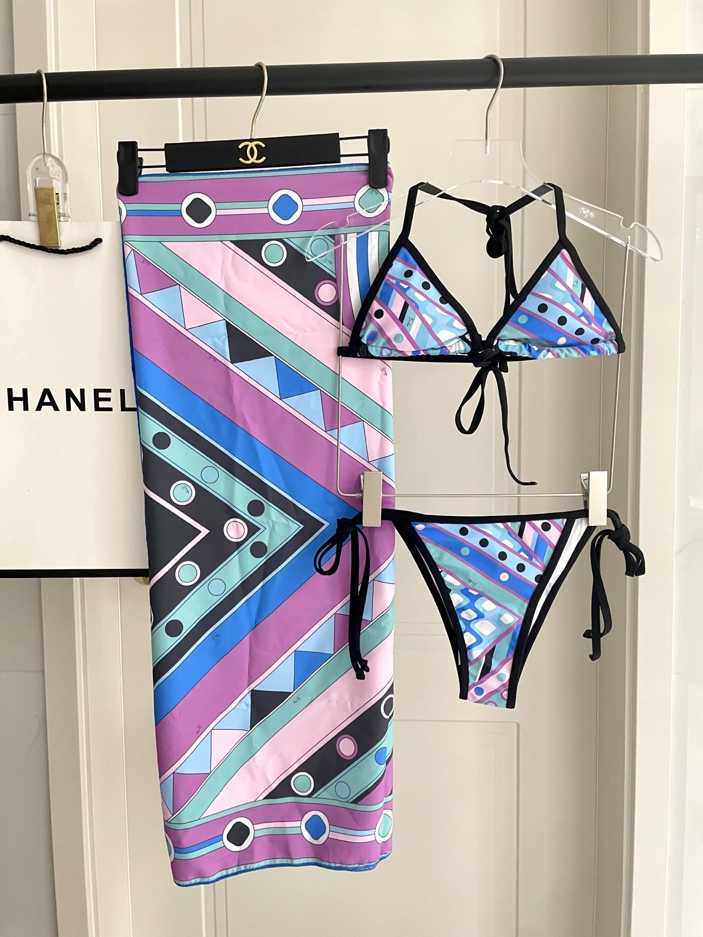 Emilio Pucci Printed Bikini Set – Blue & Pink