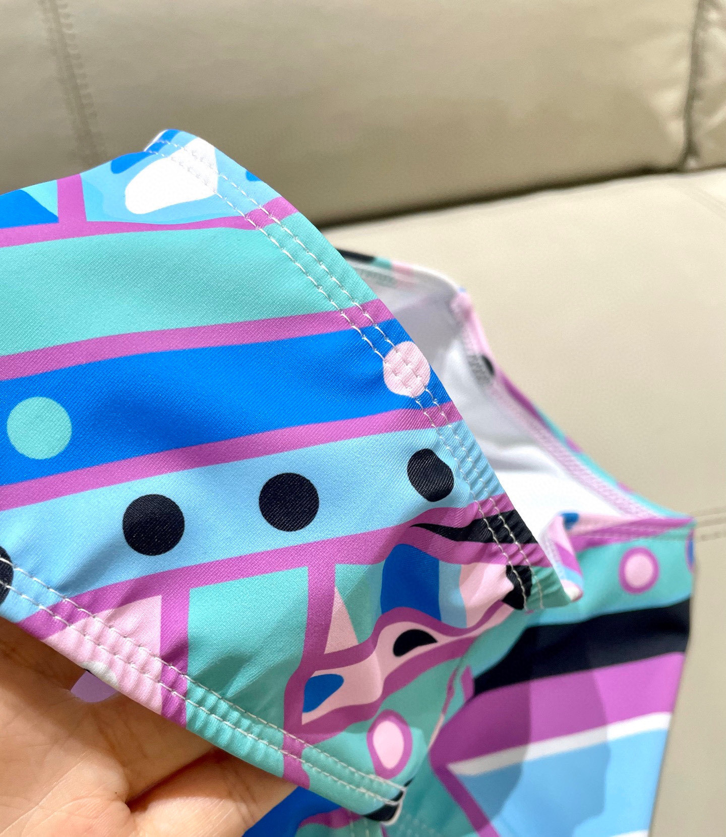 Deep V Plunge Geometric One-Piece Swimsuit | Resort Beachwear