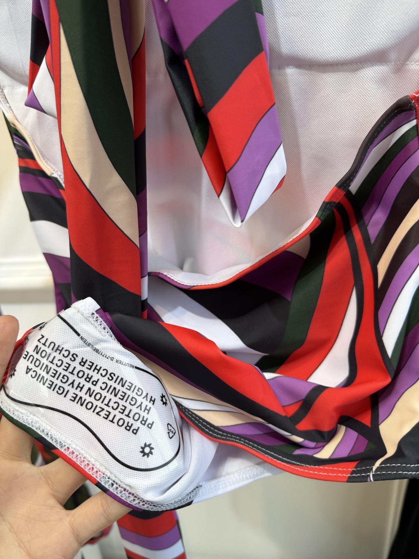 Luxury Abstract Print One-Piece Swimsuit & Wrap Skirt Set