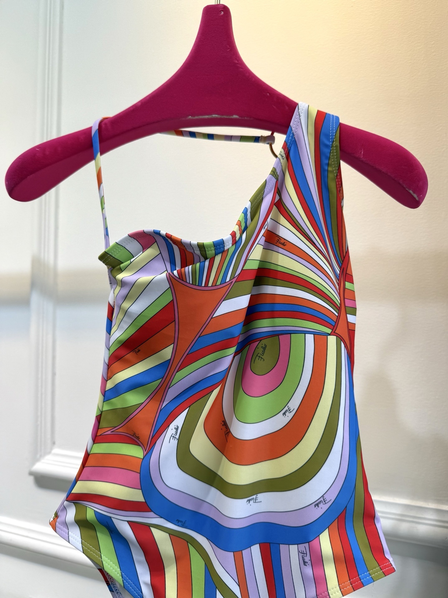 Vibrant One-Shoulder Psychedelic One-Piece Swimsuit