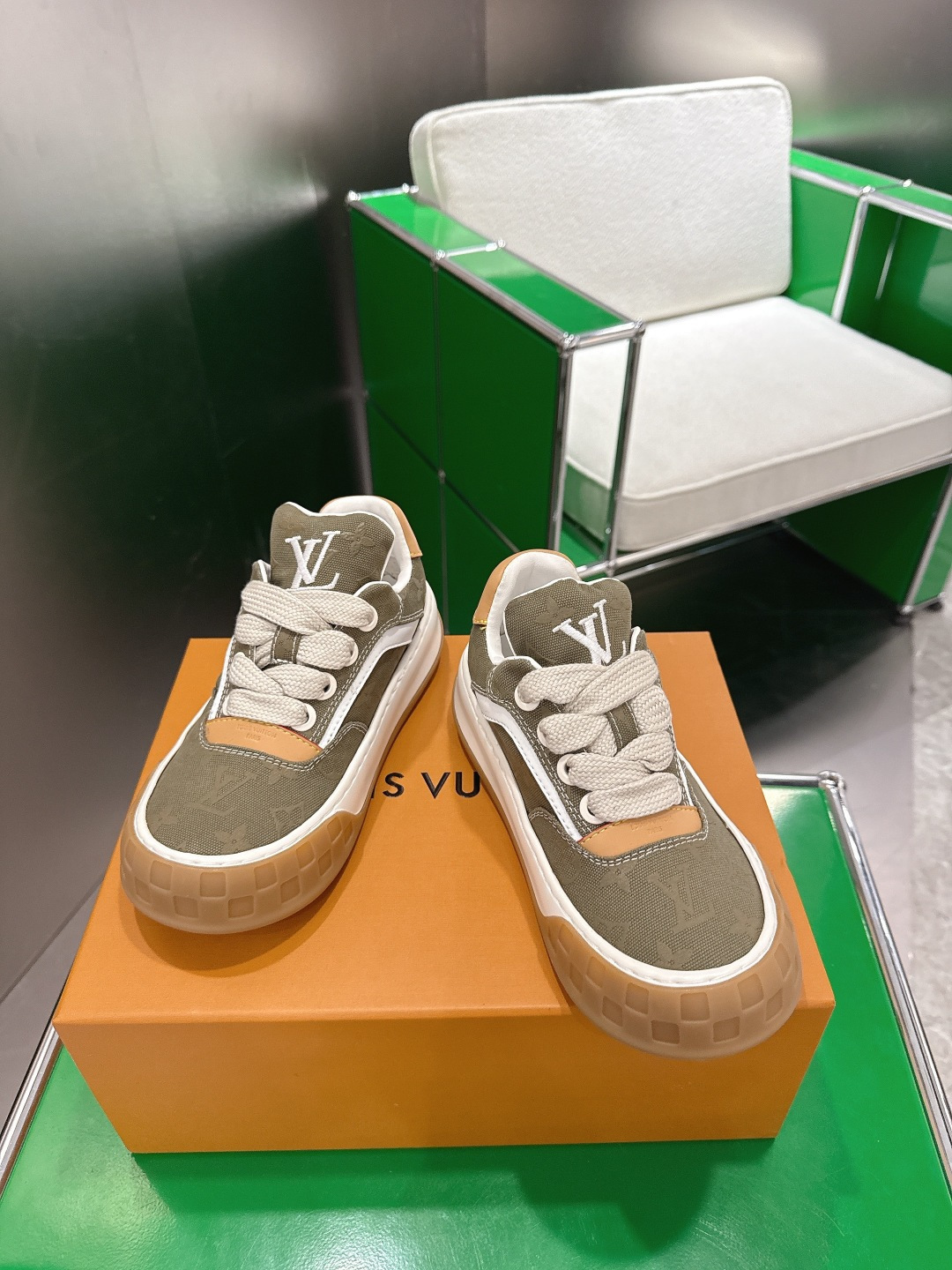 Louis Vuitton LV Skate Sneaker Khaki Green Monogram Canvas