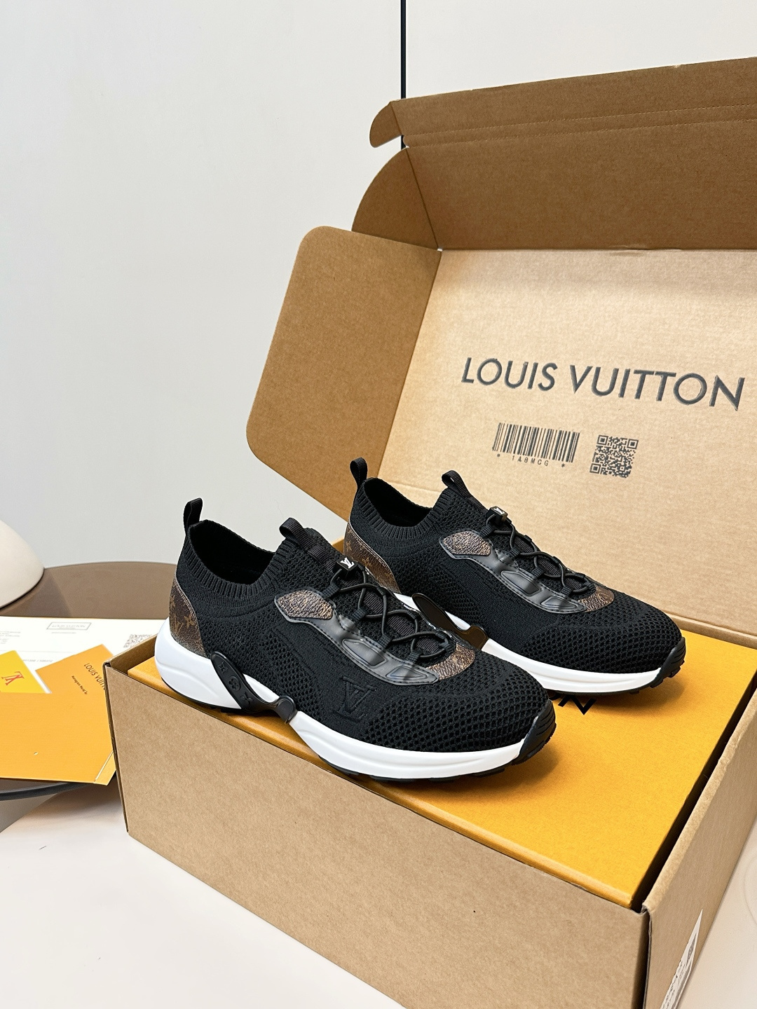 Louis Vuitton Black Monogram Knit Sneakers - Luxury Designer Trainers