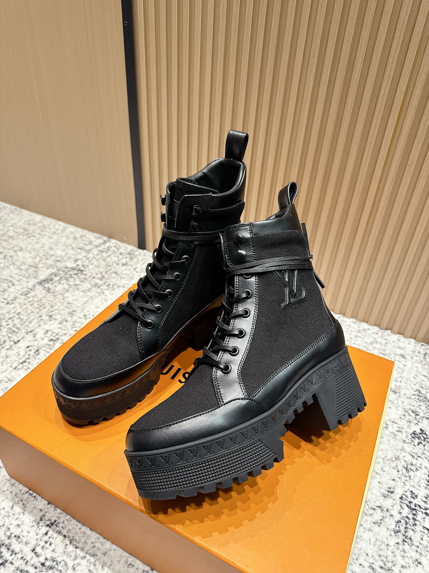 Louis Vuitton Star Trail Ankle Boots - Black Leather & Canvas