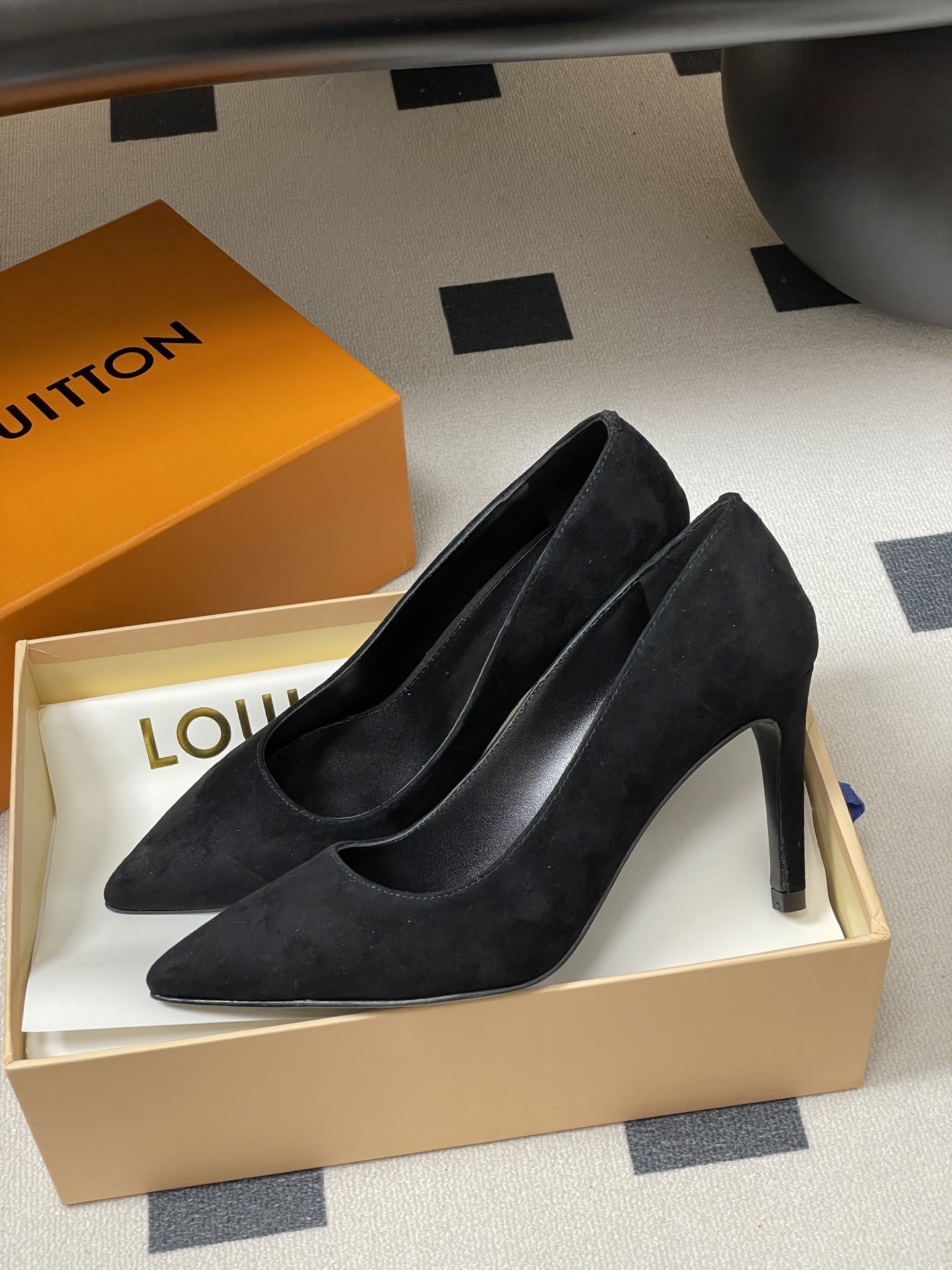 Louis Vuitton Black Suede Pointed-Toe Stiletto Pumps