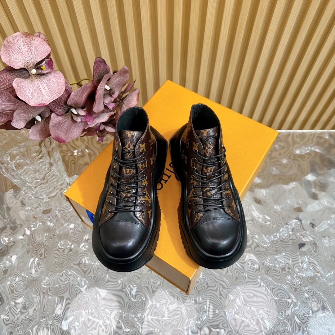 Louis Vuitton Monogram Chunky Platform Ankle Boots Sneakers