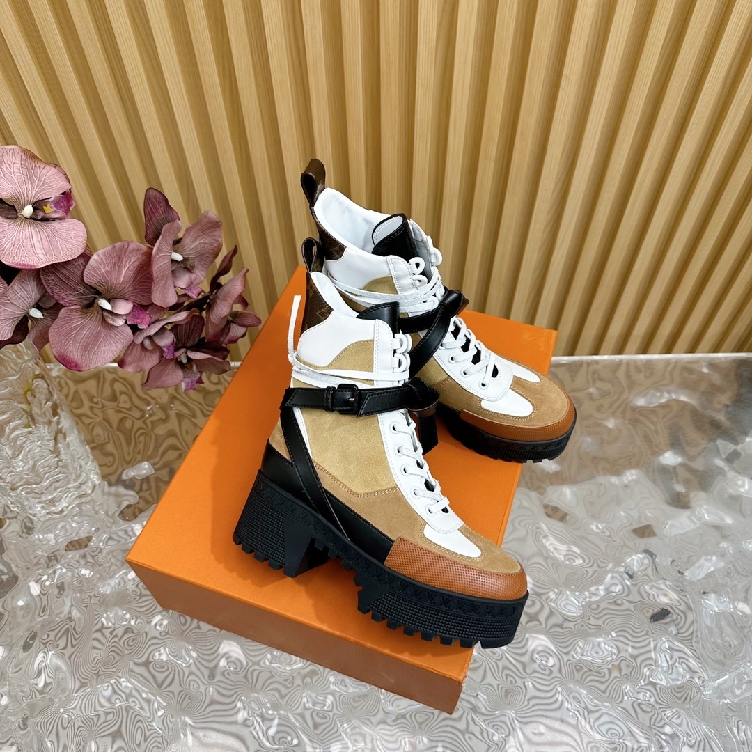LV Laureate Platform Desert Boots Women's Designer Ankle Boots