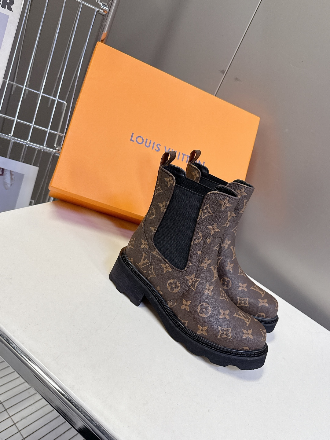 Louis Vuitton Women's Monogram Canvas Platform Ankle Boots