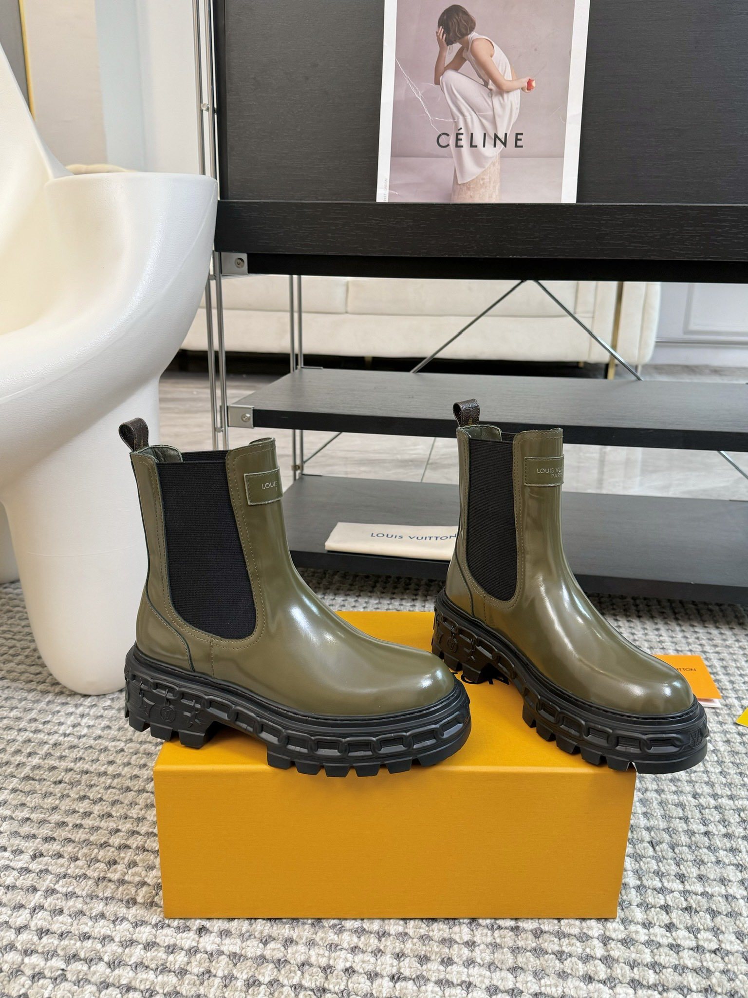 Louis Vuitton Women's Territory Flat Half Boot - Olive Green