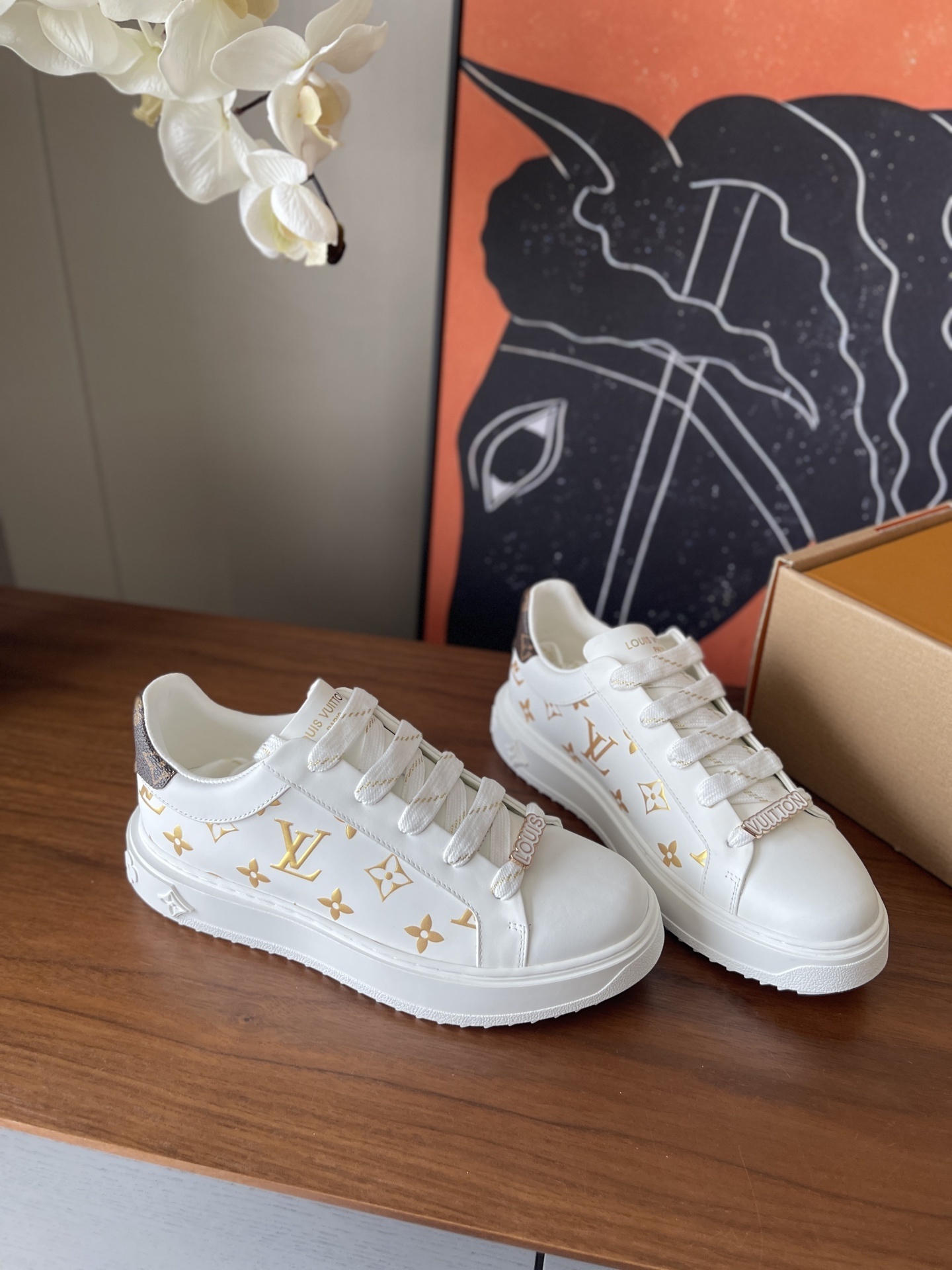 Louis Vuitton Time Out Sneakers - White Monogram Leather