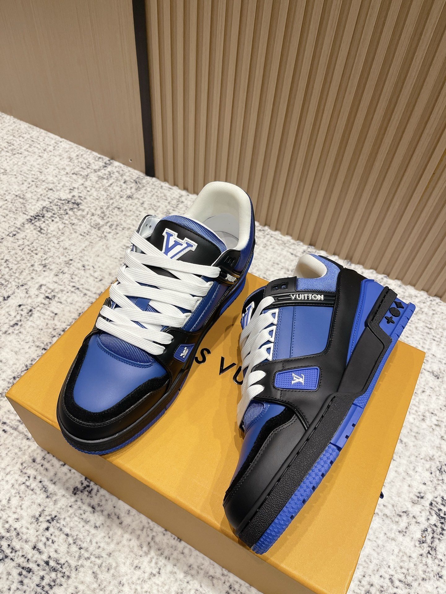 Louis Vuitton Trainer Sneaker - Blue & Black Luxury Men's Shoes