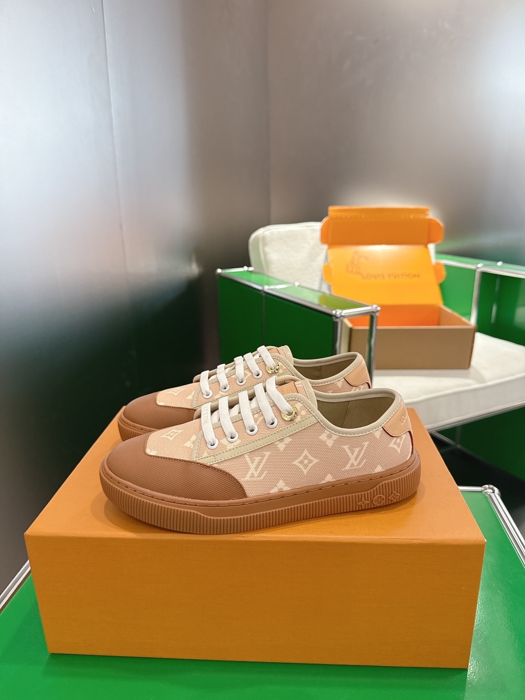 Louis Vuitton Monogram Canvas Low-Top Sneakers - Beige & Brown