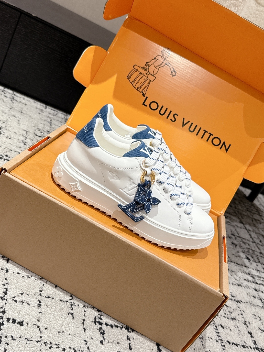 Louis Vuitton Charlie Sneaker - White & Blue Luxury Leather Shoes