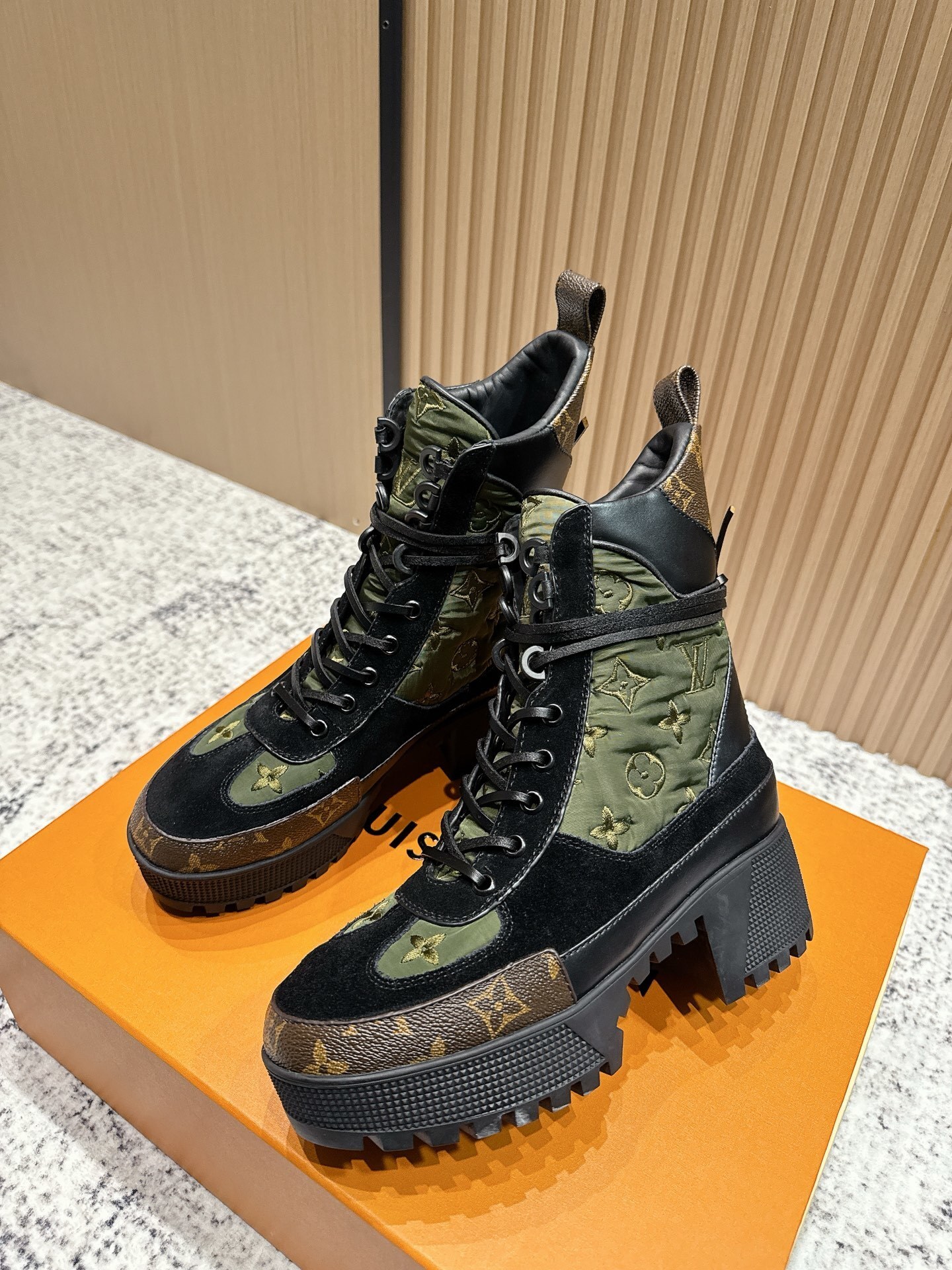 LV Star Trail Ankle Boots in Monogram Canvas and Quilted Nylon