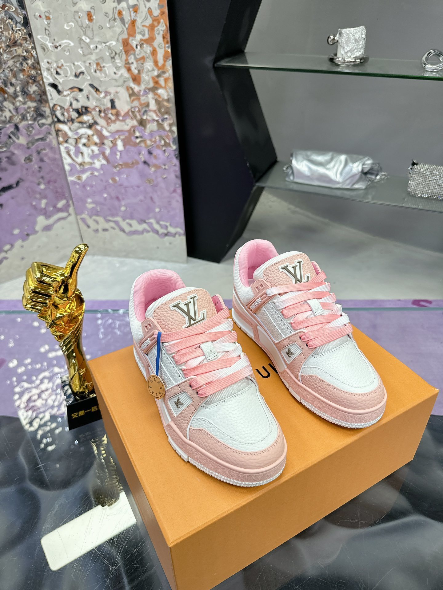 Louis Vuitton LV Trainer Sneakers in Pink and White - Luxury Footwear