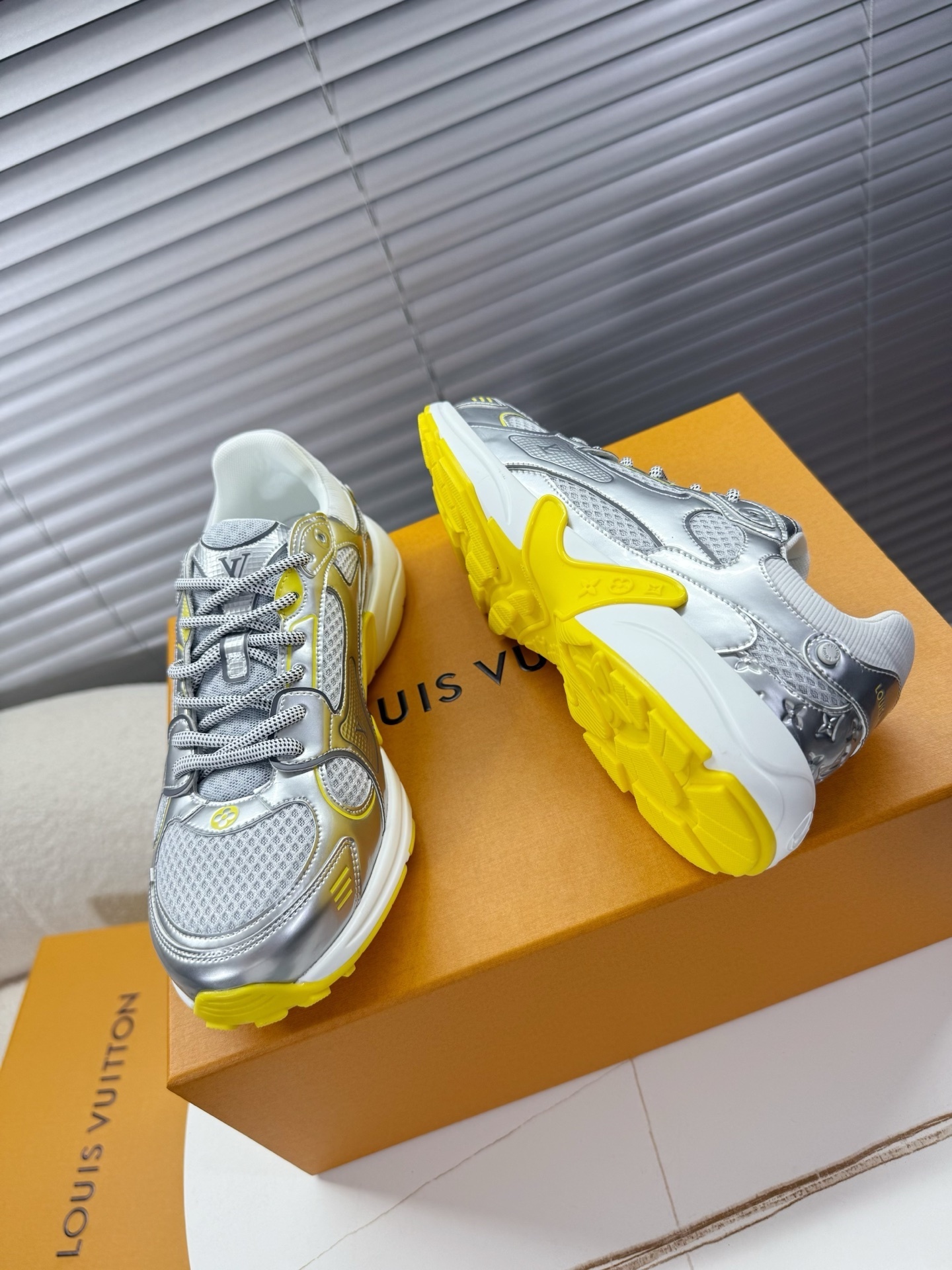 Louis Vuitton LV Runner Tatic Sneakers Silver Yellow Luxury Trainers
