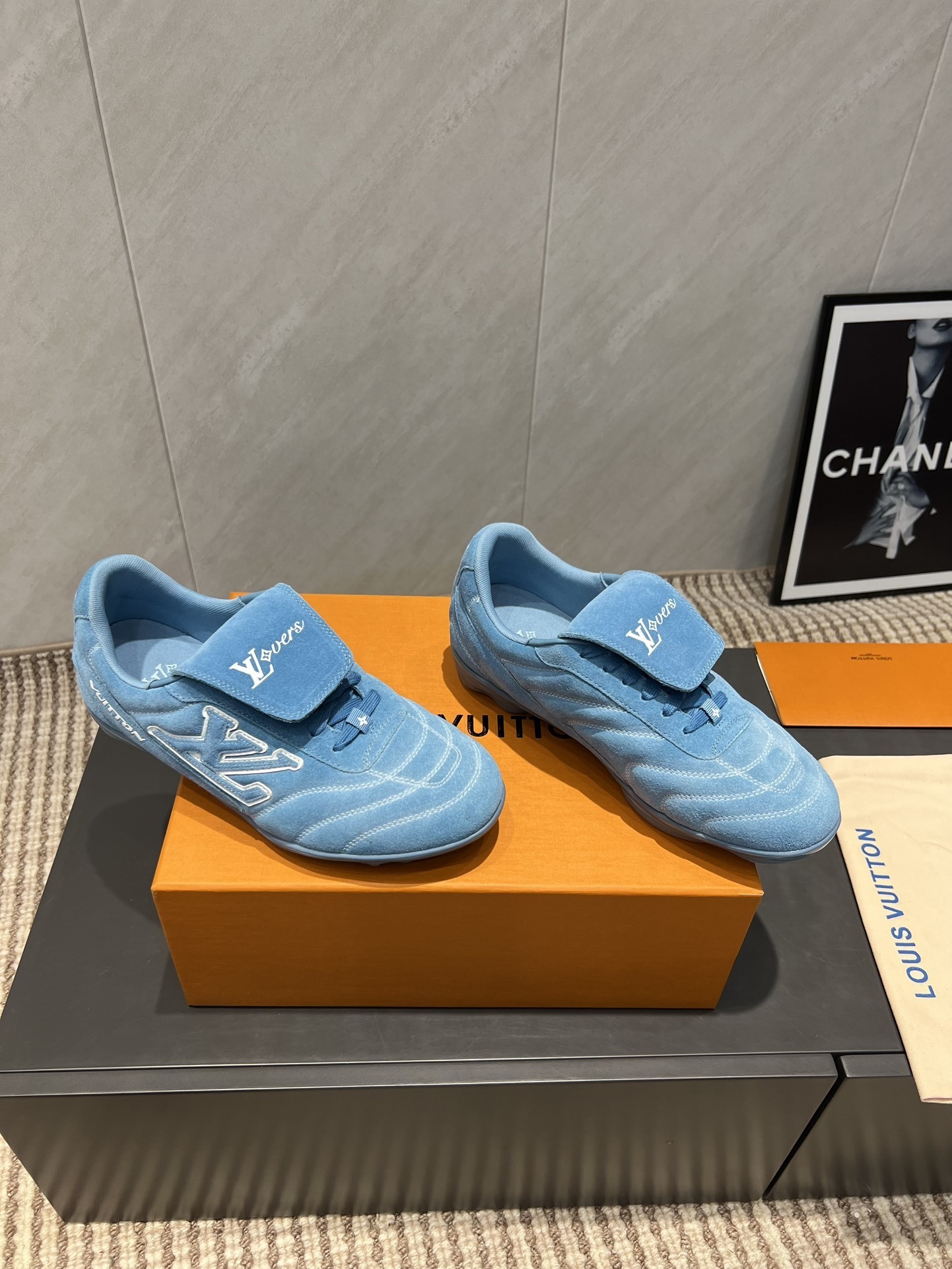 Louis Vuitton LV Lovers Light Blue Suede Sneakers