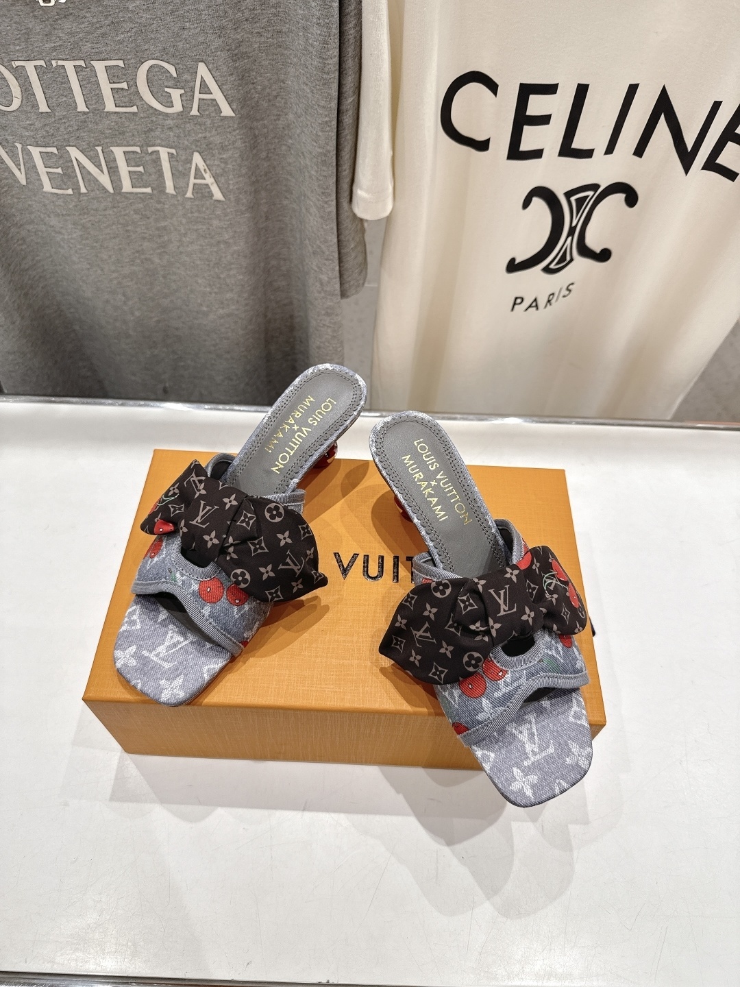 Louis Vuitton x Murakami Cherry Monogram Denim Bow Mules