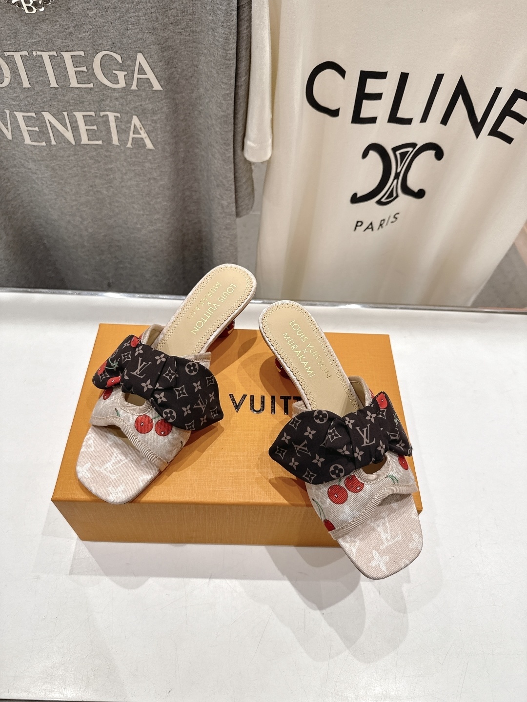 Louis Vuitton x Murakami Cherry Monogram Bow Mule Sandals