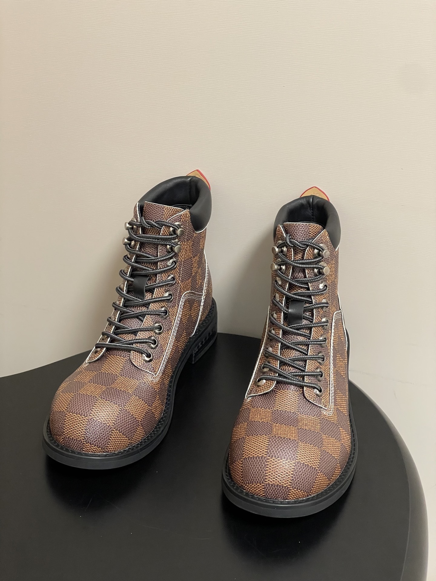Louis Vuitton Damier Ebene Territory Flat Ranger Boots