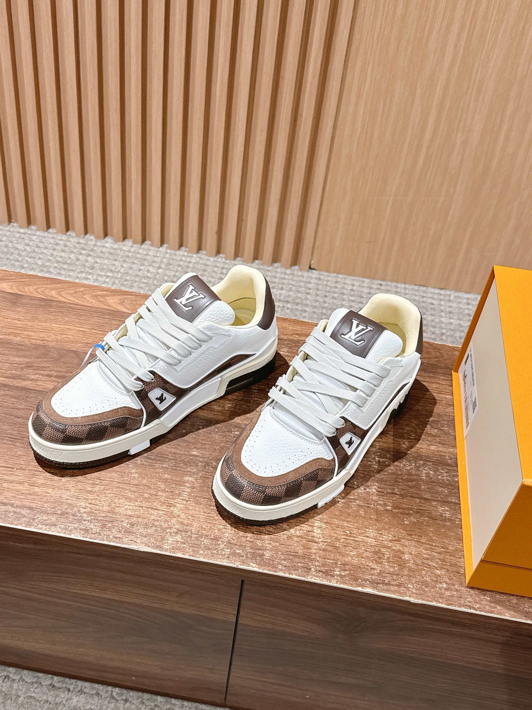 Louis Vuitton LV Skate Sneaker Damier Ebene & White Leather