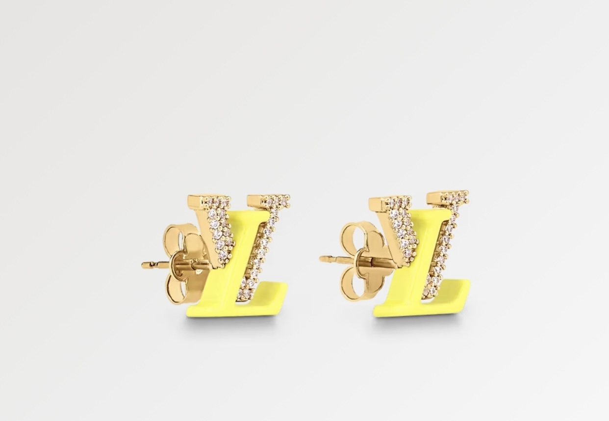Louis Vuitton Yellow Gold LV Stud Earrings